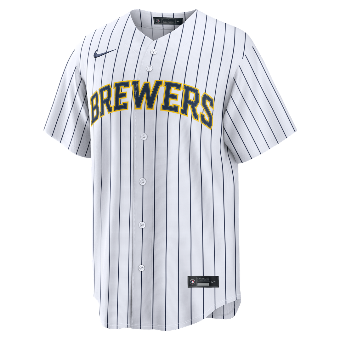 Milwaukee Brewers Christian Yelich Nike Alternate Replica Jersey - White Team Jersey Sports Fan Apparel