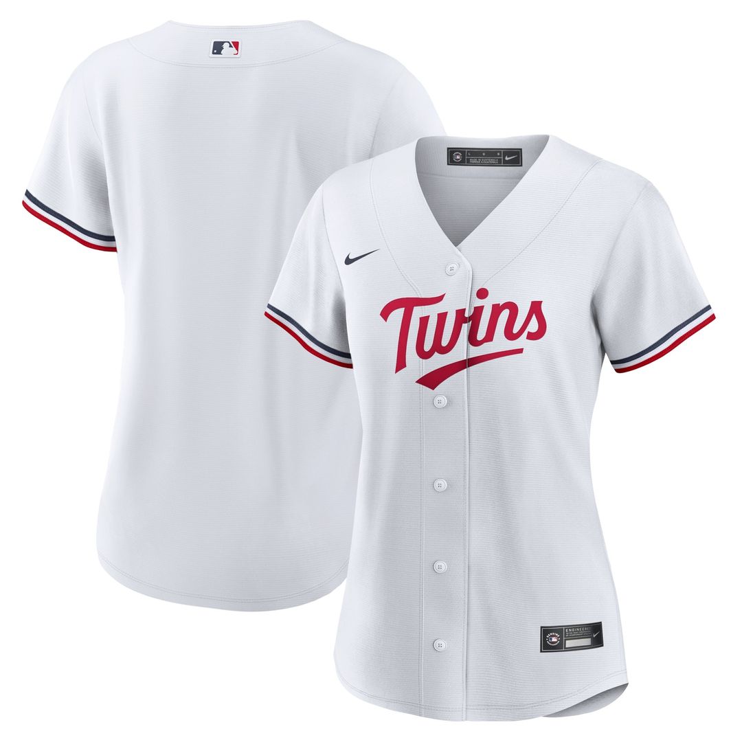 Minnesota Twins Nike Women's Home Replica Team Logo Jersey - White Team Jersey Sports Fan Apparel