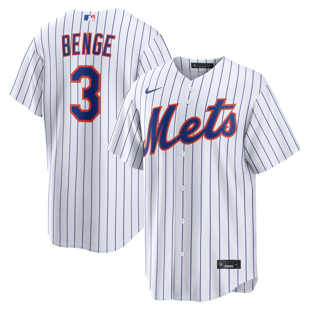 New York Mets Carson Benge Nike Home Replica Jersey - White Team Jersey Sports Fan Apparel