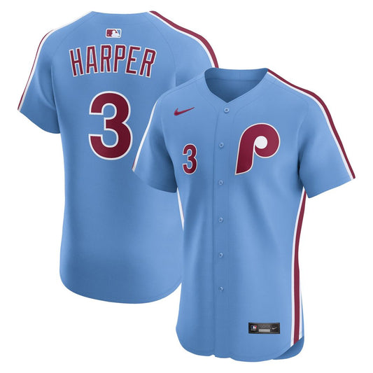 Philadelphia Phillies Bryce Harper Nike Alternate Elite Jersey - Light Blue Team Jersey Sports Fan Apparel