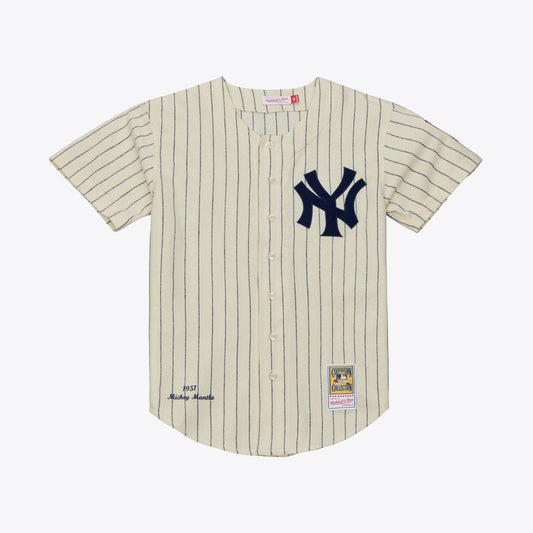 New York Yankees Mickey Mantle Mitchell & Ness 1951 Cooperstown Authentic Jersey - Cream Team Jersey Sports Fan Apparel