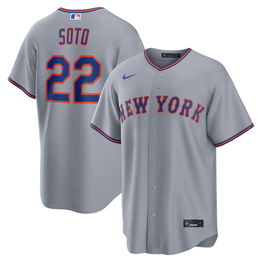 New York Mets Juan Soto Nike Road Replica Jersey - Gray Team Jersey Sports Fan Apparel