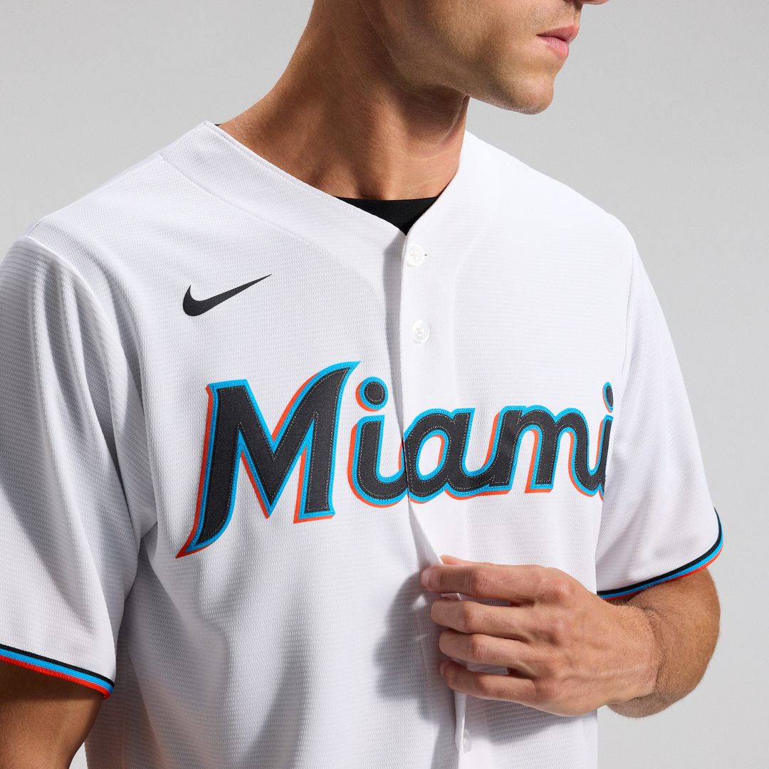 Miami Marlins Nike Home Replica Team Jersey - White Team Jersey Sports Fan Apparel