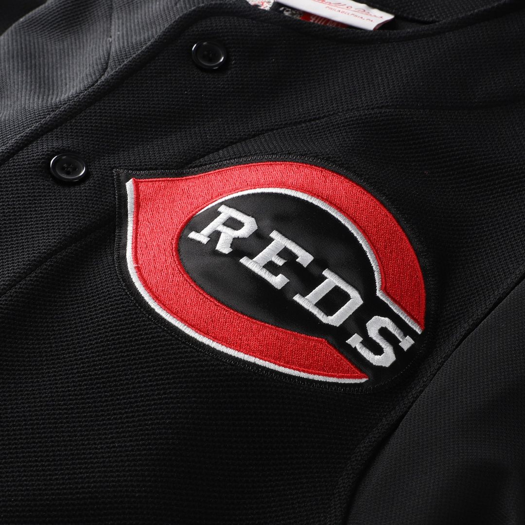 Cincinnati Reds Ken Griffey Jr. Mitchell & Ness Cooperstown Authentic Mesh Batting Practice Jersey - Black Team Jersey Sports Fan Apparel
