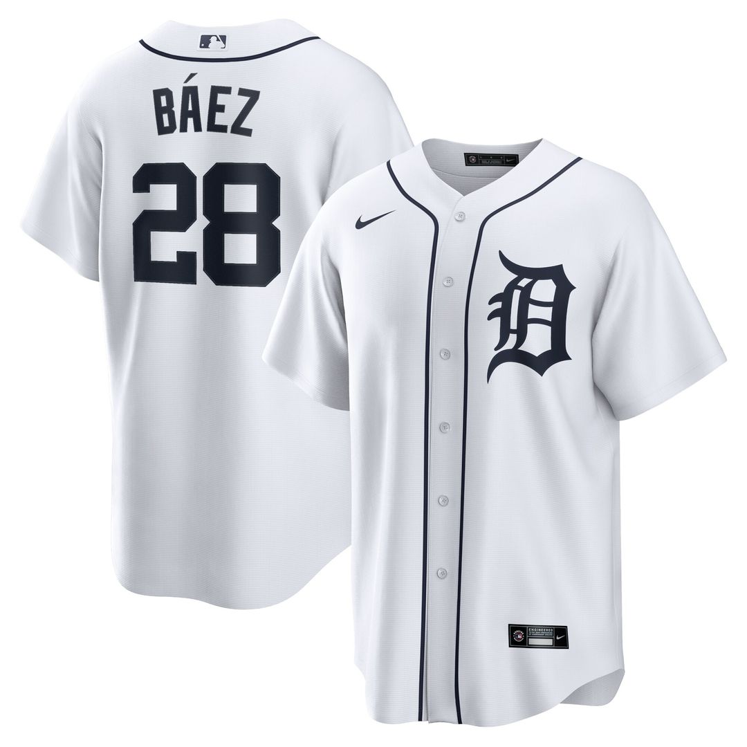 Detroit Tigers Javier Baez Nike Home Replica Player Jersey - White Team Jersey Sports Fan Apparel