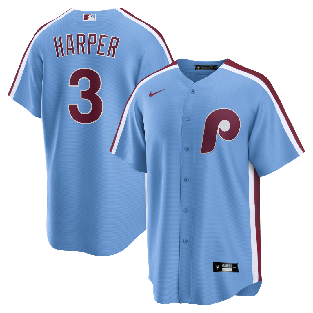 Philadelphia Phillies Bryce Harper Nike Alternate Replica Jersey - Light Blue Team Jersey Sports Fan Apparel