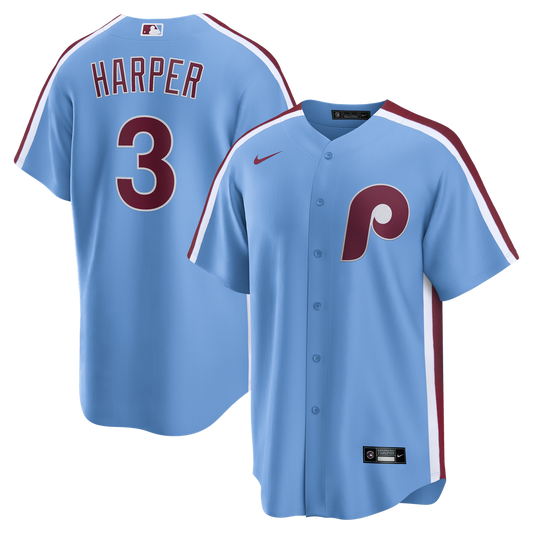 Philadelphia Phillies Bryce Harper Nike Alternate Replica Jersey - Light Blue Team Jersey Sports Fan Apparel