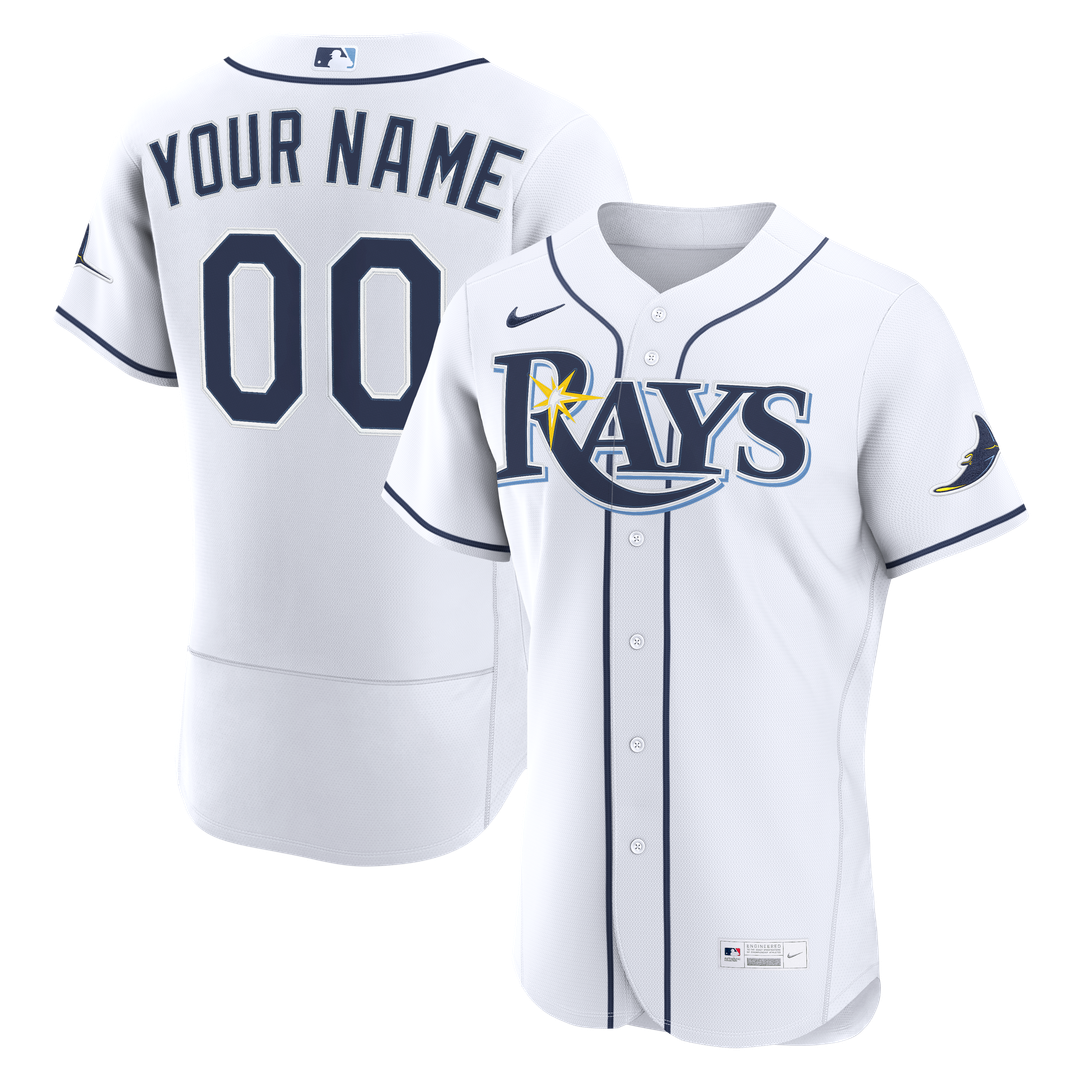 Tampa Bay Rays Nike Home Authentic Custom Jersey - White Team Jersey Sports Fan Apparel