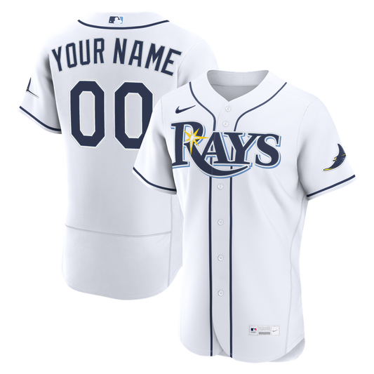 Tampa Bay Rays Nike Home Authentic Custom Jersey - White Team Jersey Sports Fan Apparel