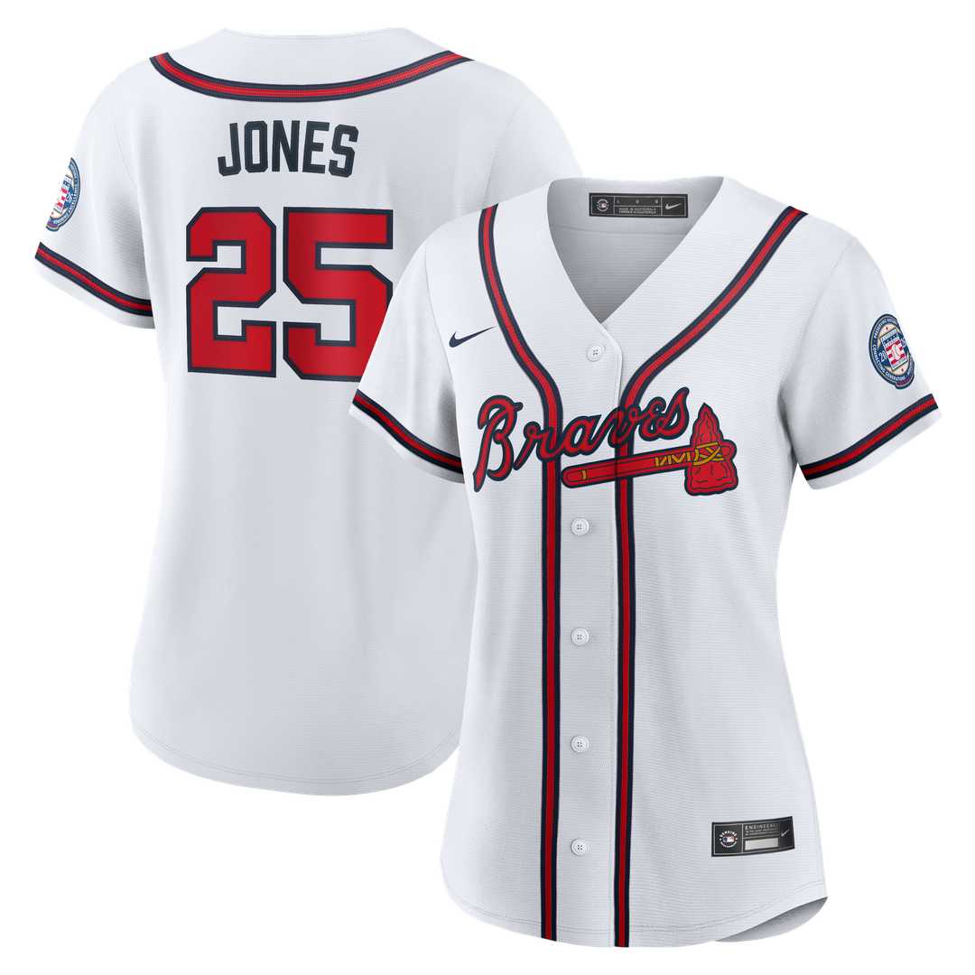 Atlanta Braves Andruw Jones Nike Women's 2026 Baseball Hall of Fame Retired Player Replica Jersey - White Team Jersey Sports Fan Apparel