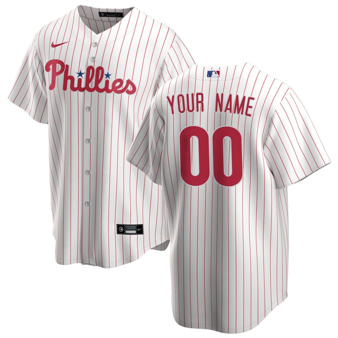 Philadelphia Phillies Nike Home Replica Custom Jersey - White Team Jersey Sports Fan Apparel