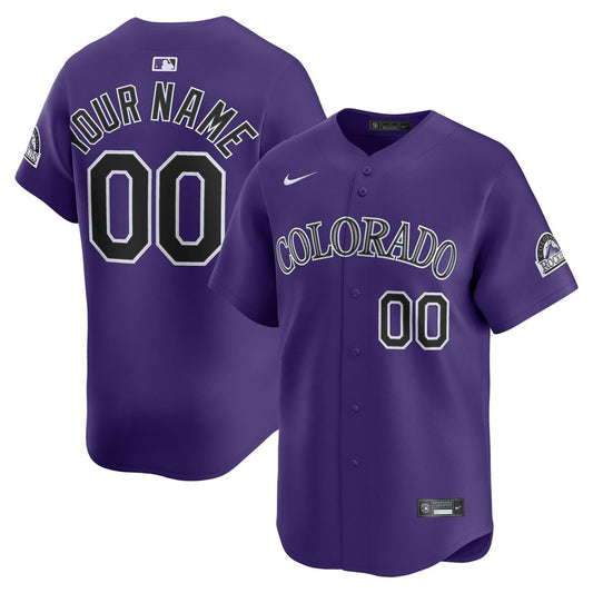 Colorado Rockies Nike Alternate Limited Custom Jersey - Purple Team Jersey Sports Fan Apparel