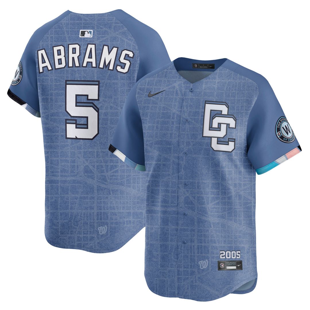 Washington Nationals CJ Abrams Nike 2025 City Connect Limited Jersey - Blue Team Jersey Sports Fan Apparel