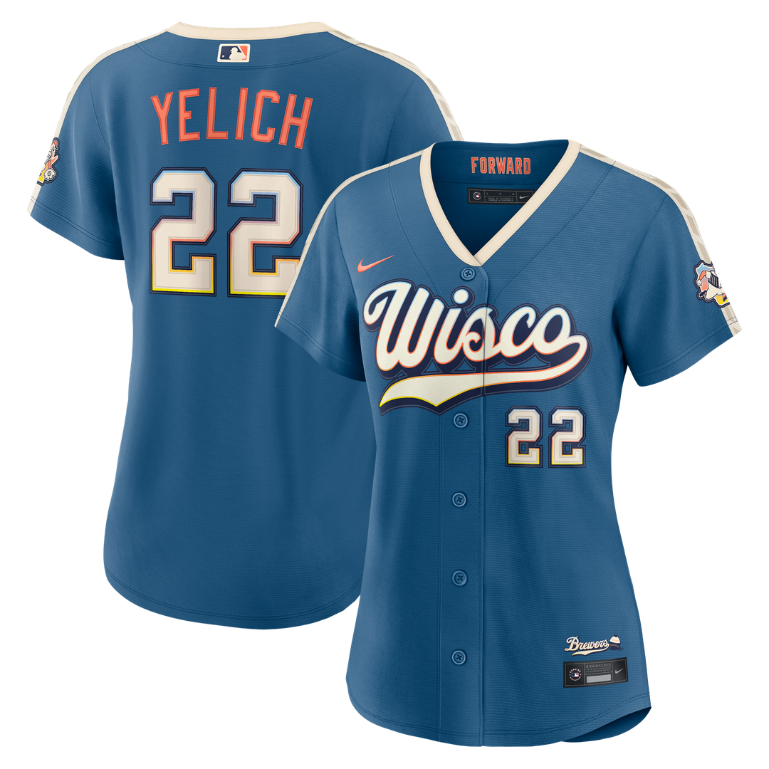 Milwaukee Brewers Christian Yelich Nike Women's 2026 City Connect Stadium Jersey - Mineral Blue Team Jersey Sports Fan Apparel