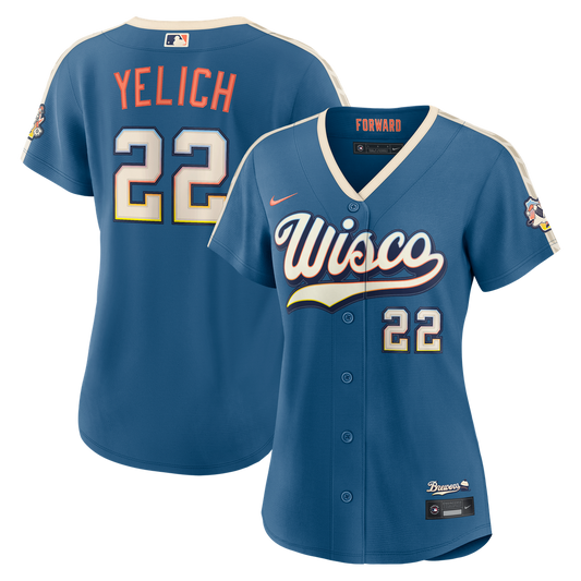 Milwaukee Brewers Christian Yelich Nike Women's 2026 City Connect Stadium Jersey - Mineral Blue Team Jersey Sports Fan Apparel