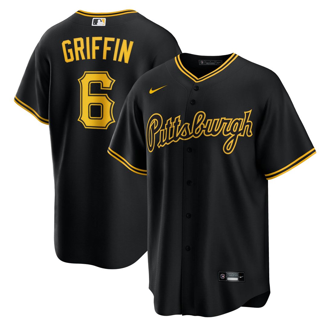 Pittsburgh Pirates Konnor Griffin Nike Alternate Replica Jersey - Black Team Jersey Sports Fan Apparel