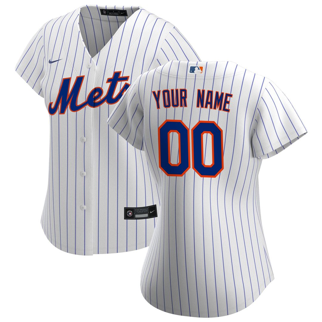 New York Mets Nike Women's Home Replica Custom Jersey - White Team Jersey Sports Fan Apparel