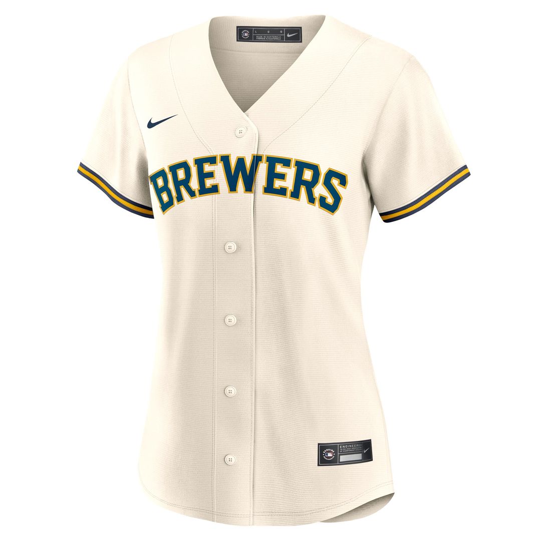 Milwaukee Brewers Christian Yelich Nike Women's Home Replica Jersey - White Team Jersey Sports Fan Apparel