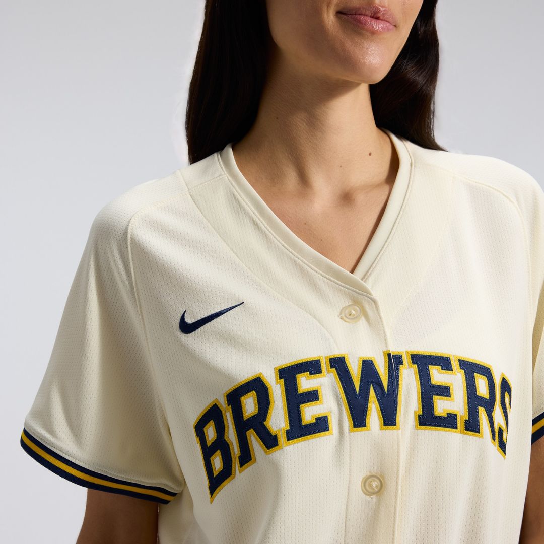 Milwaukee Brewers Nike Women's Home Limited Jersey - Cream Team Jersey Sports Fan Apparel