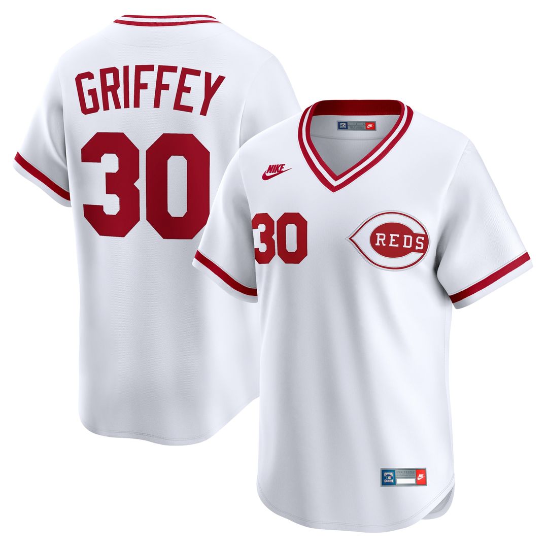 Cincinnati Reds Ken Griffey Nike Throwback Cooperstown Limited Jersey - White Team Jersey Sports Fan Apparel