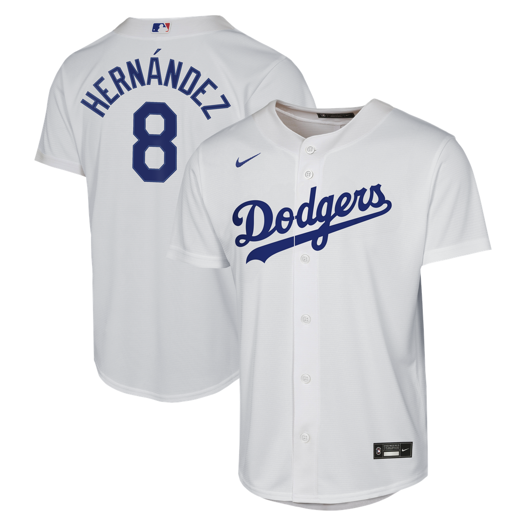 Los Angeles Dodgers Enrique Hernández Nike Youth Home Baseline Jersey - White Team Jersey Sports Fan Apparel