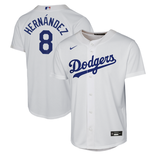Los Angeles Dodgers Enrique Hernández Nike Youth Home Baseline Jersey - White Team Jersey Sports Fan Apparel