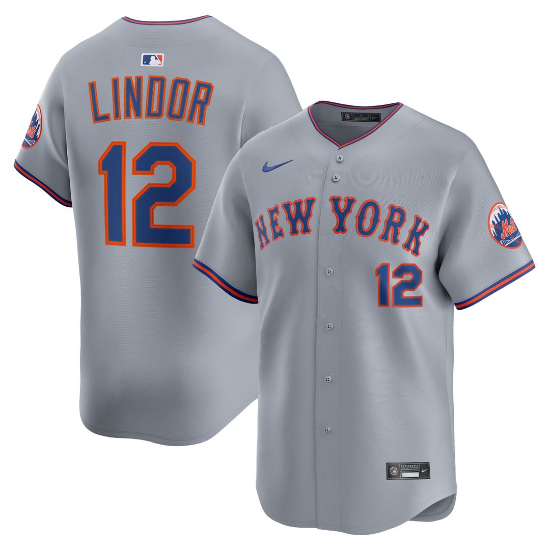 New York Mets Francisco Lindor Nike Alternate Limited Jersey - Black Team Jersey Sports Fan Apparel