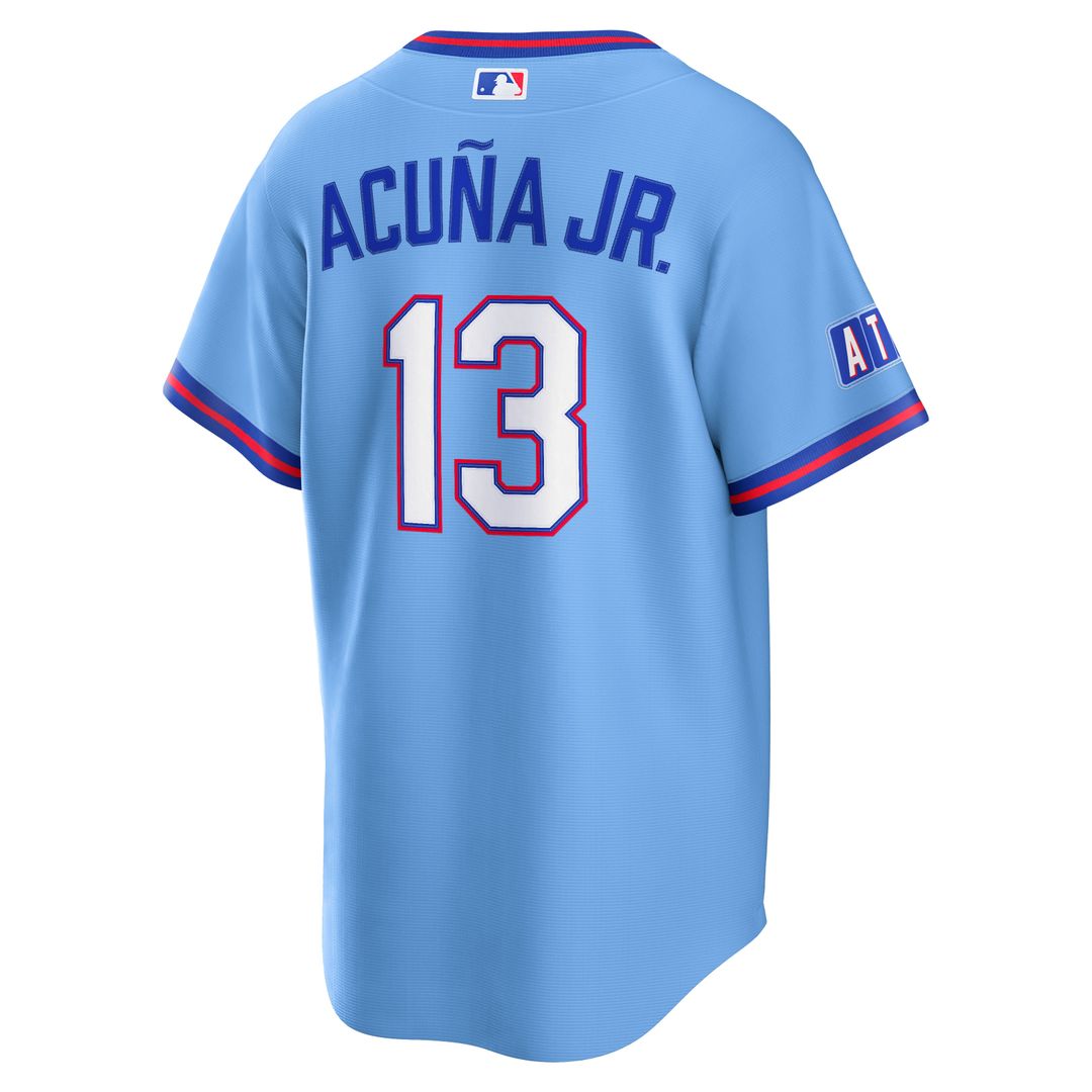 Atlanta Braves Ronald Acuña Jr. Nike 2026 City Connect Stadium Jersey - Powder Blue Team Jersey Sports Fan Apparel