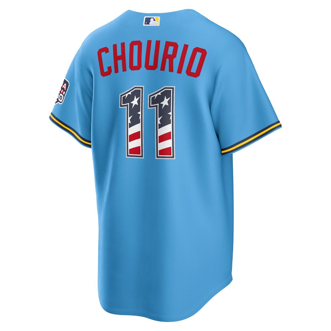 Milwaukee Brewers Jackson Chourio Nike USA 250 Fourth of July Road Stadium Jersey - Light Blue Team Jersey Sports Fan Apparel