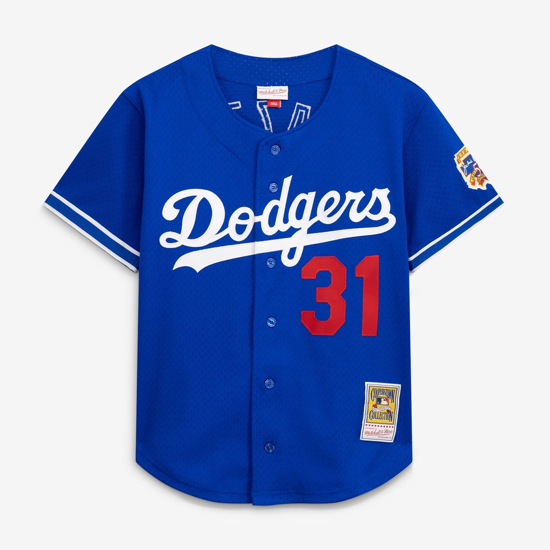Los Angeles Dodgers Mike Piazza Mitchell & Ness Cooperstown Mesh Batting Practice Button - Up Jersey - Royal Team Jersey Sports Fan Apparel
