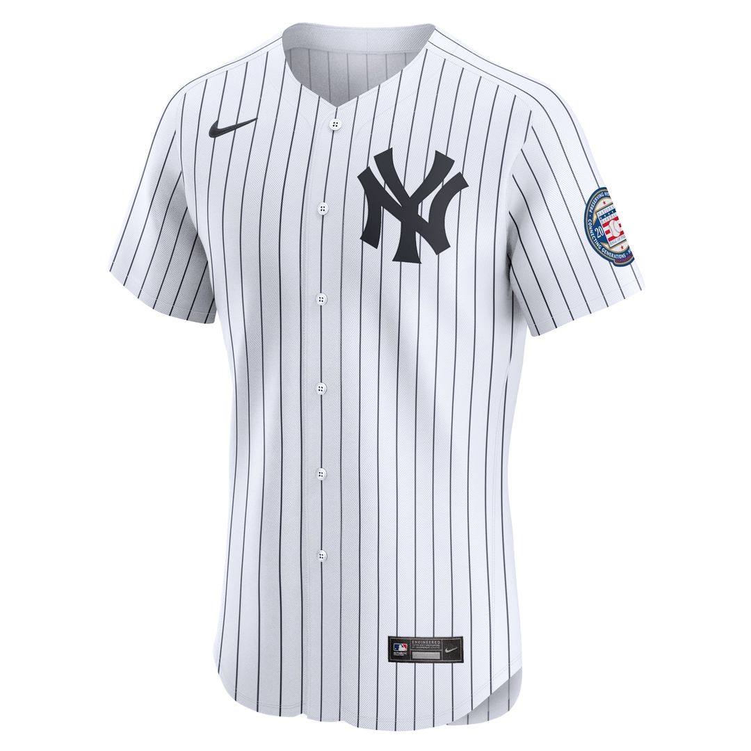 New York Yankees Derek Jeter Nike Home 2020 Hall of Fame Induction Patch Elite Player Jersey - White Team Jersey Sports Fan Apparel