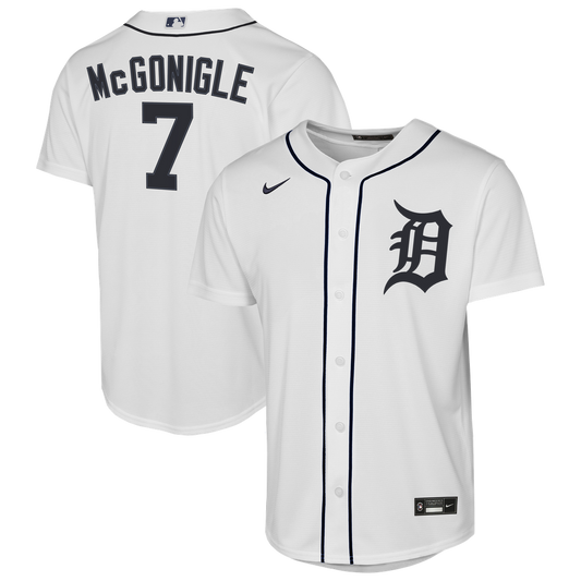 Detroit Tigers Kevin McGonigle Nike Youth Home Replica Jersey - White Team Jersey Sports Fan Apparel