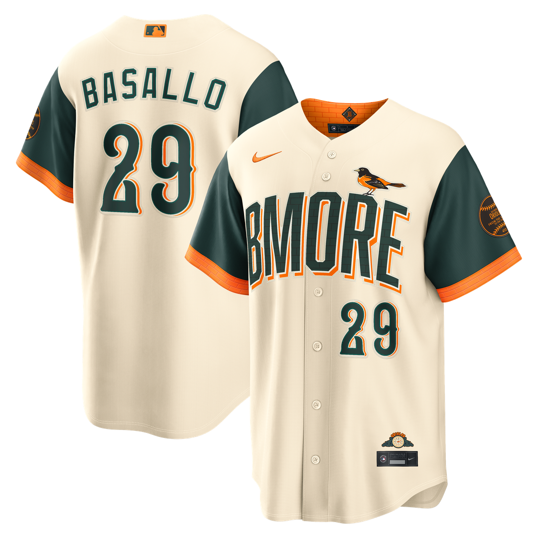 Baltimore Orioles Samuel Basallo Nike 2026 City Connect Stadium Jersey - Cream Team Jersey Sports Fan Apparel