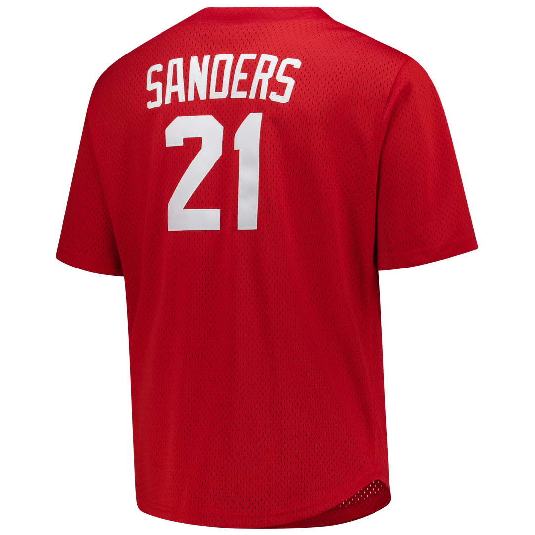 Cincinnati Reds Deion Sanders Mitchell & Ness Big & Tall Cooperstown Mesh Batting Practice Jersey - Red Team Jersey Sports Fan Apparel