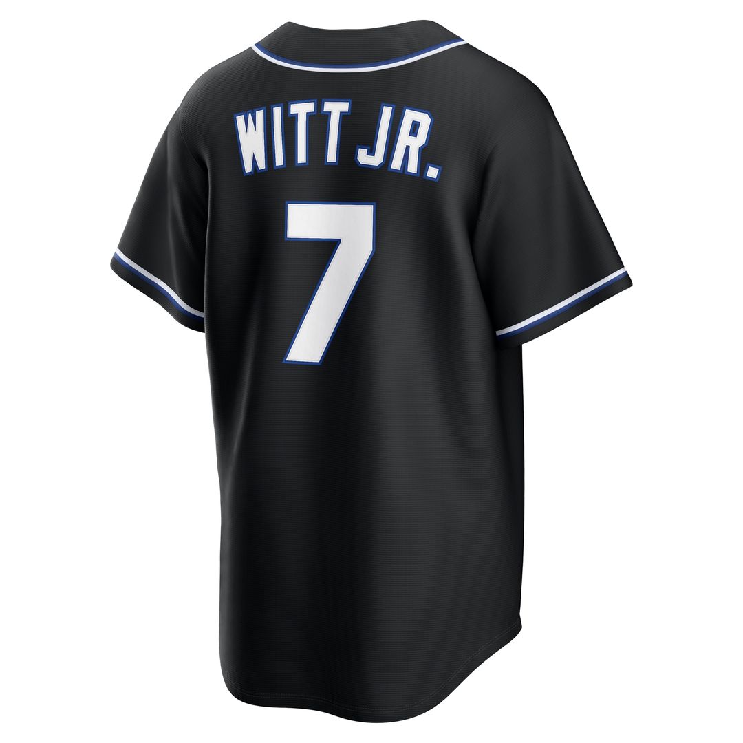 Kansas City Royals Bobby Witt Jr. Nike Fashion Replica Black Out Jersey Team Jersey Sports Fan Apparel