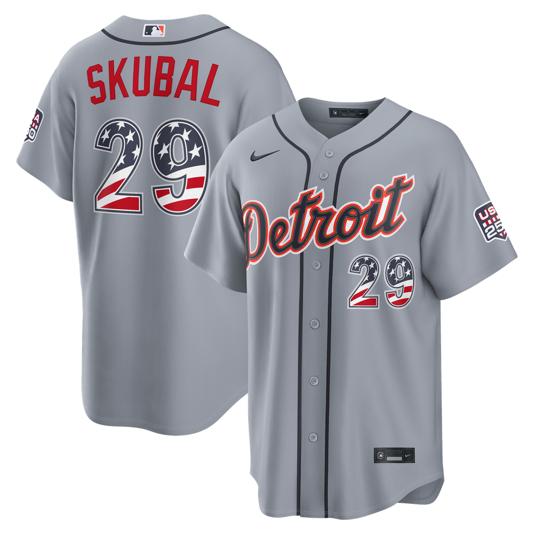 Detroit Tigers Tarik Skubal Nike USA 250 Fourth of July Road Stadium Jersey - Gray Team Jersey Sports Fan Apparel