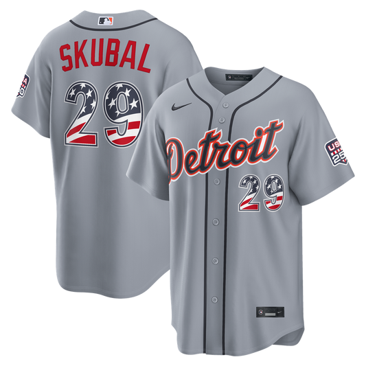 Detroit Tigers Tarik Skubal Nike USA 250 Fourth of July Road Stadium Jersey - Gray Team Jersey Sports Fan Apparel