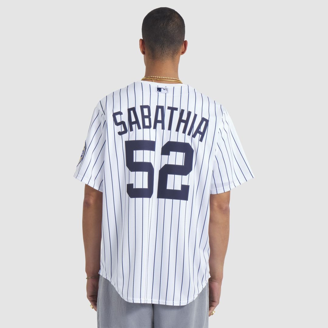New York Yankees CC Sabathia Nike 2025 Baseball Hall of Fame Name & Number Retired Replica Jersey - White Team Jersey Sports Fan Apparel