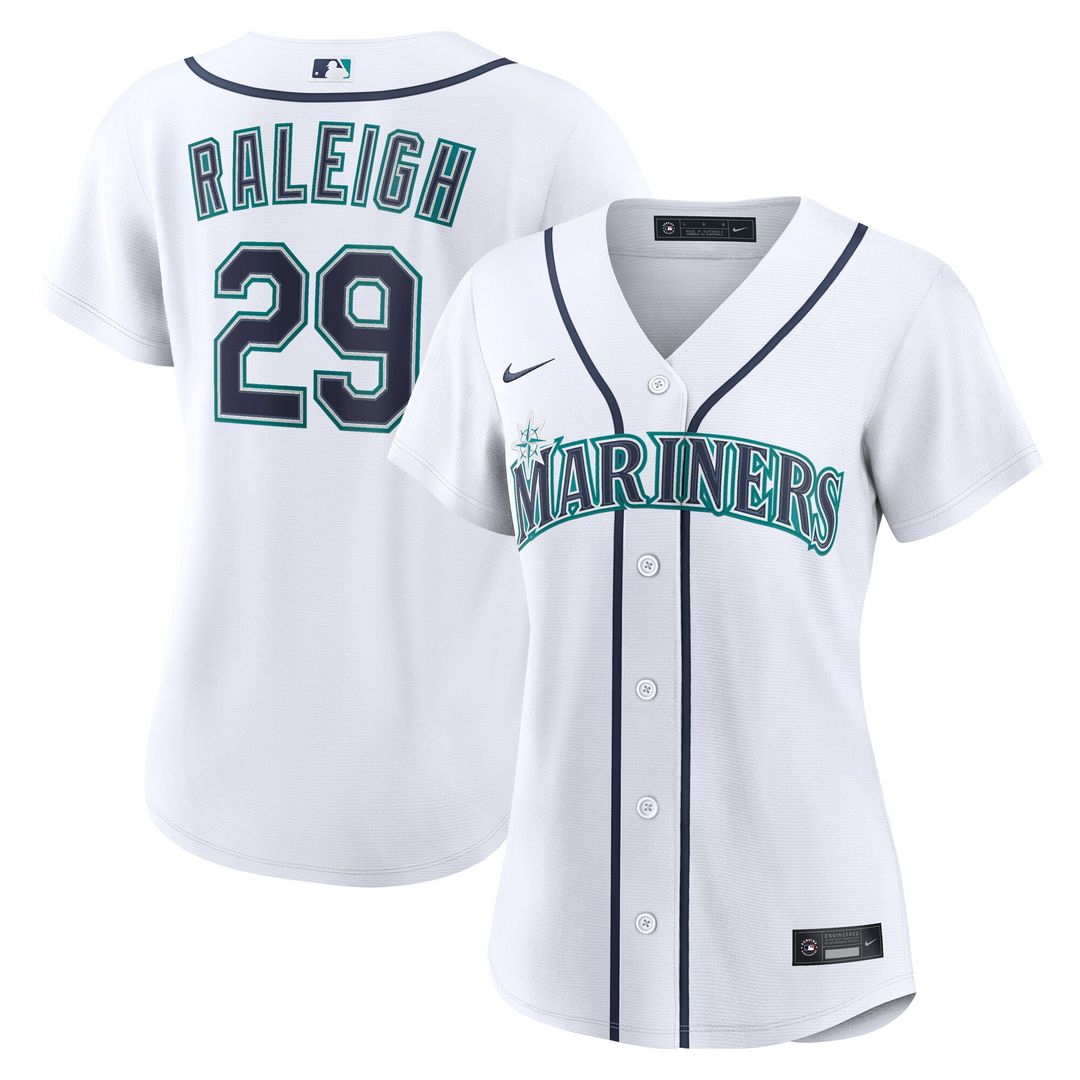 Seattle Mariners Cal Raleigh Nike Women's Home Replica Jersey - White Team Jersey Sports Fan Apparel