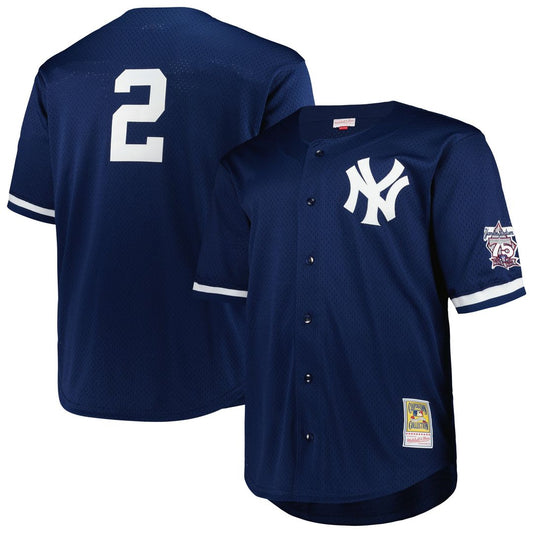 New York Yankees Derek Jeter Mitchell & Ness Big & Tall Cooperstown Mesh Batting Practice Jersey - Navy Team Jersey Sports Fan Apparel