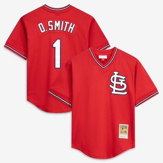 St. Louis Cardinals Ozzie Smith Mitchell & Ness Authentic Batting Practice Jersey - Scarlet Team Jersey Sports Fan Apparel