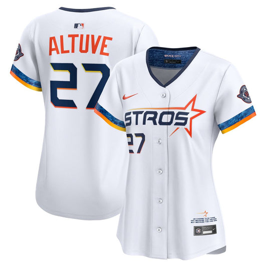 Houston Astros Jose Altuve Nike Women's 2025 City Connect Limited Jersey - White Team Jersey Sports Fan Apparel