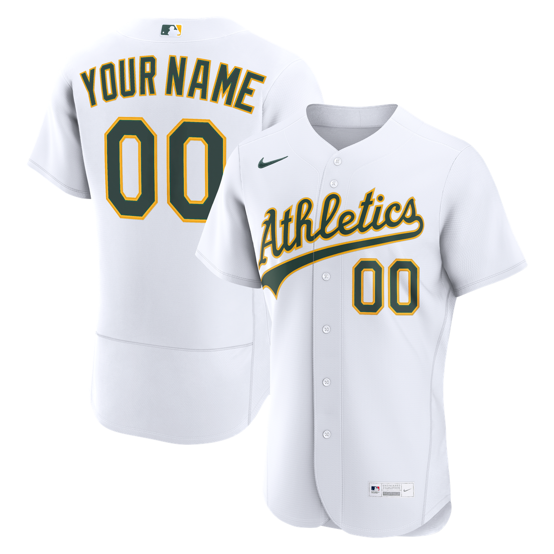 Athletics Nike Home Authentic Custom Jersey - White Team Jersey Sports Fan Apparel