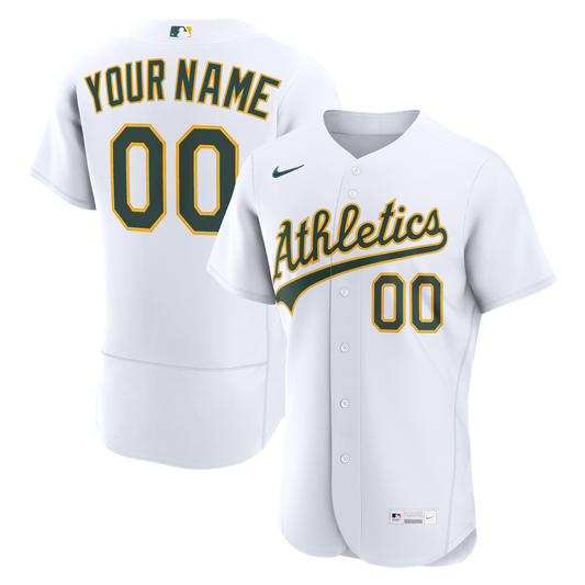 Athletics Nike Home Authentic Custom Jersey - White Team Jersey Sports Fan Apparel