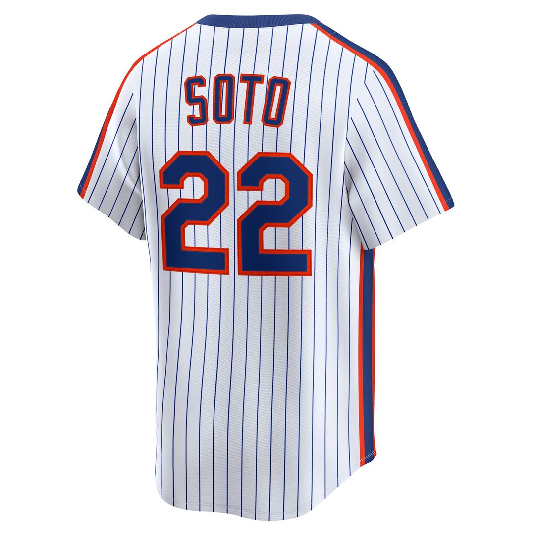New York Mets Juan Soto Nike Cooperstown Limited 40th Anniversary Jersey - White Team Jersey Sports Fan Apparel