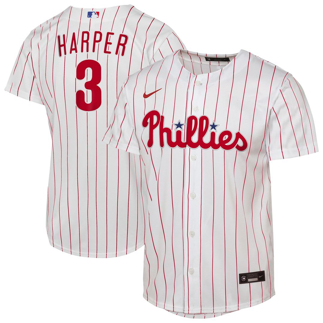 Philadelphia Phillies Bryce Harper Nike Youth Home Replica Player Jersey - White Team Jersey Sports Fan Apparel