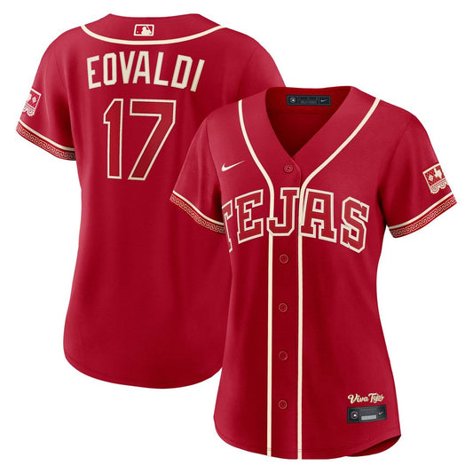 Texas Rangers Nathan Eovaldi Nike Women's 2026 City Connect Stadium Jersey - Red Team Jersey Sports Fan Apparel