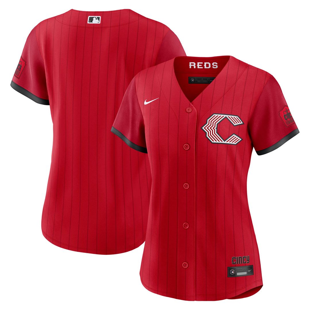 Cincinnati Reds Nike Women's 2026 City Connect Stadium Jersey - Red Team Jersey Sports Fan Apparel