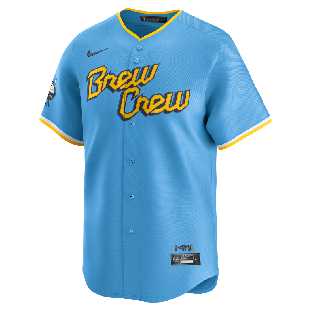 Milwaukee Brewers Nike City Connect Limited Jersey - Light Blue Team Jersey Sports Fan Apparel