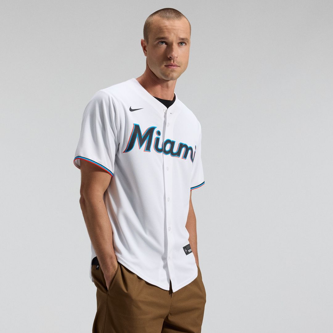 Miami Marlins Nike Home Replica Team Jersey - White Team Jersey Sports Fan Apparel